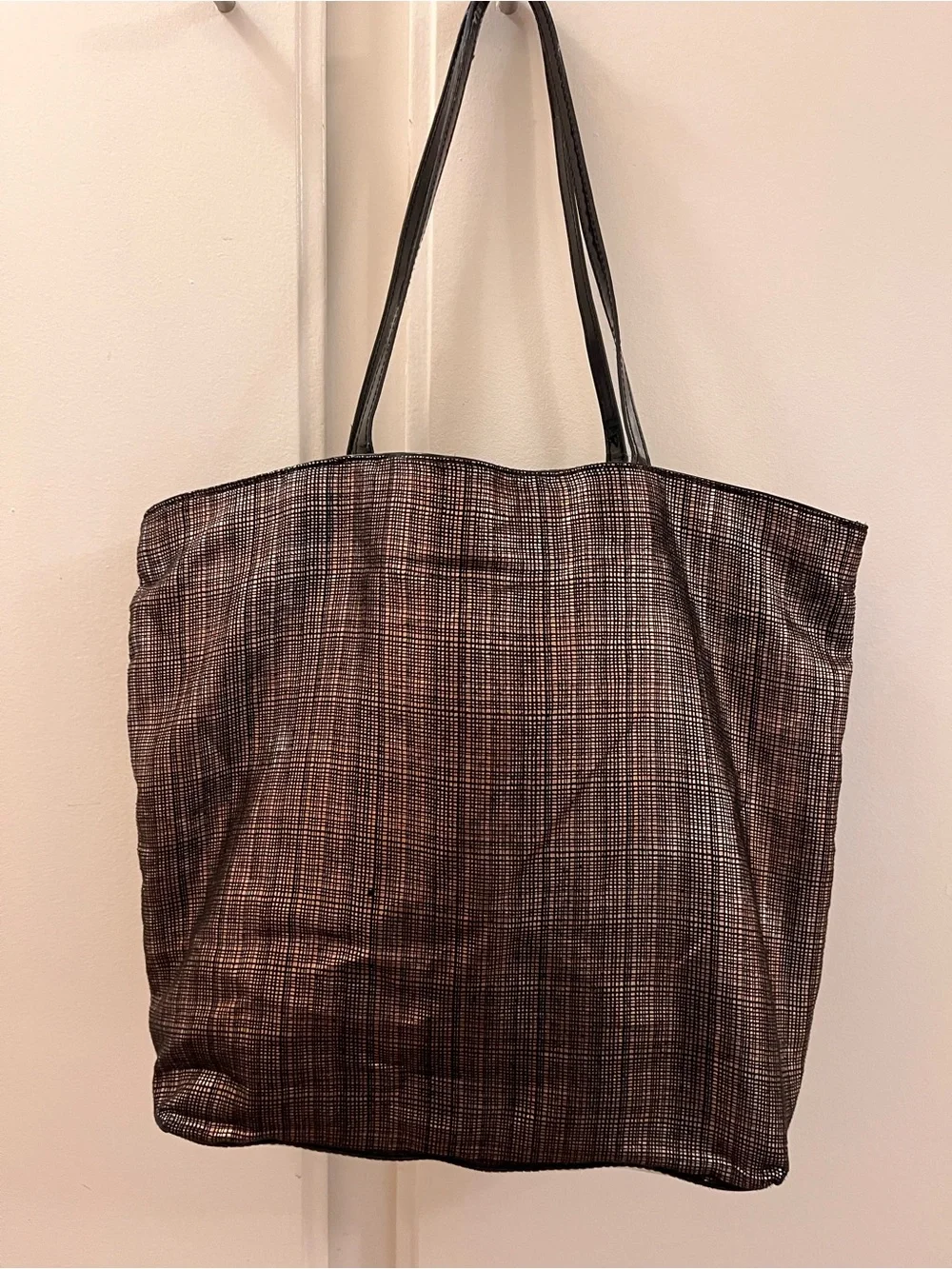 Saks Fifth Avenue Bronze & Black Metallic Tote